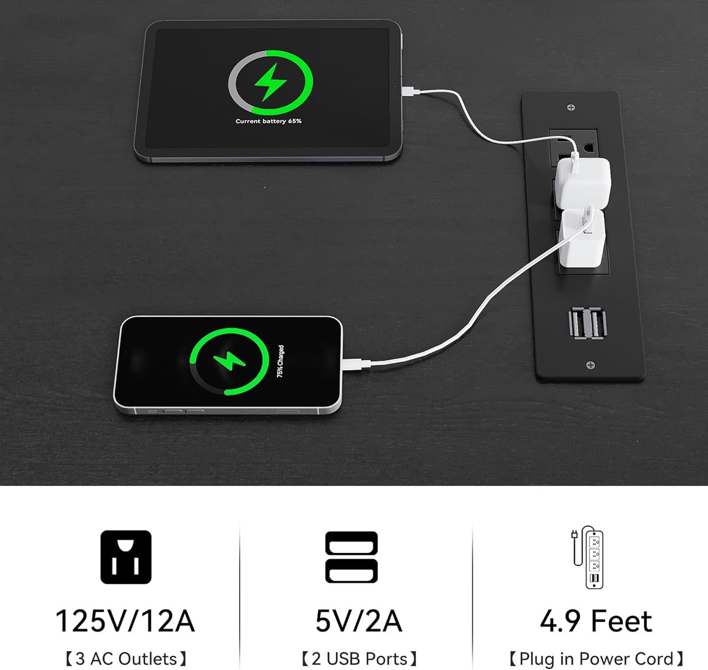 6 Drawer Dresser With Built In Power Outlet White And Black