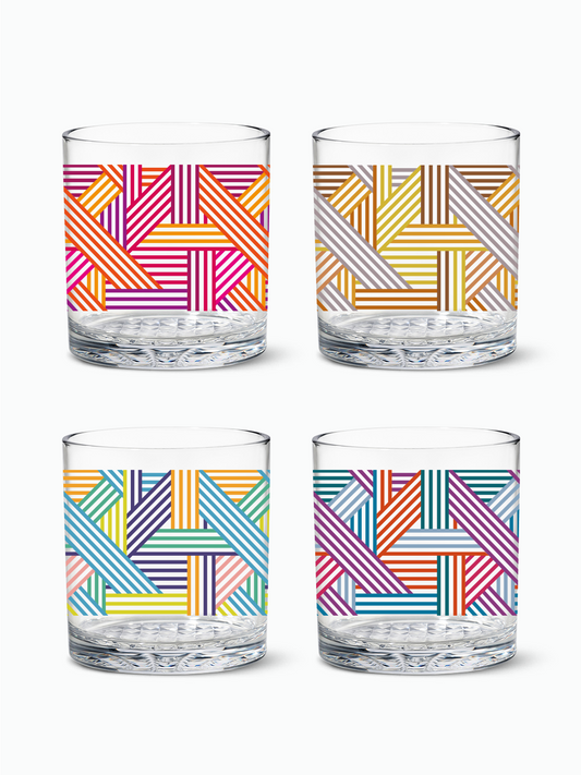 Art Deco Lines - RESERVE 12oz Old Fashioned Tritan™ Copolyester Glass