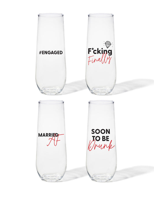 Bachelorette - RESERVE 9oz Stemless Champagne Tritan™ Copolyester Glass