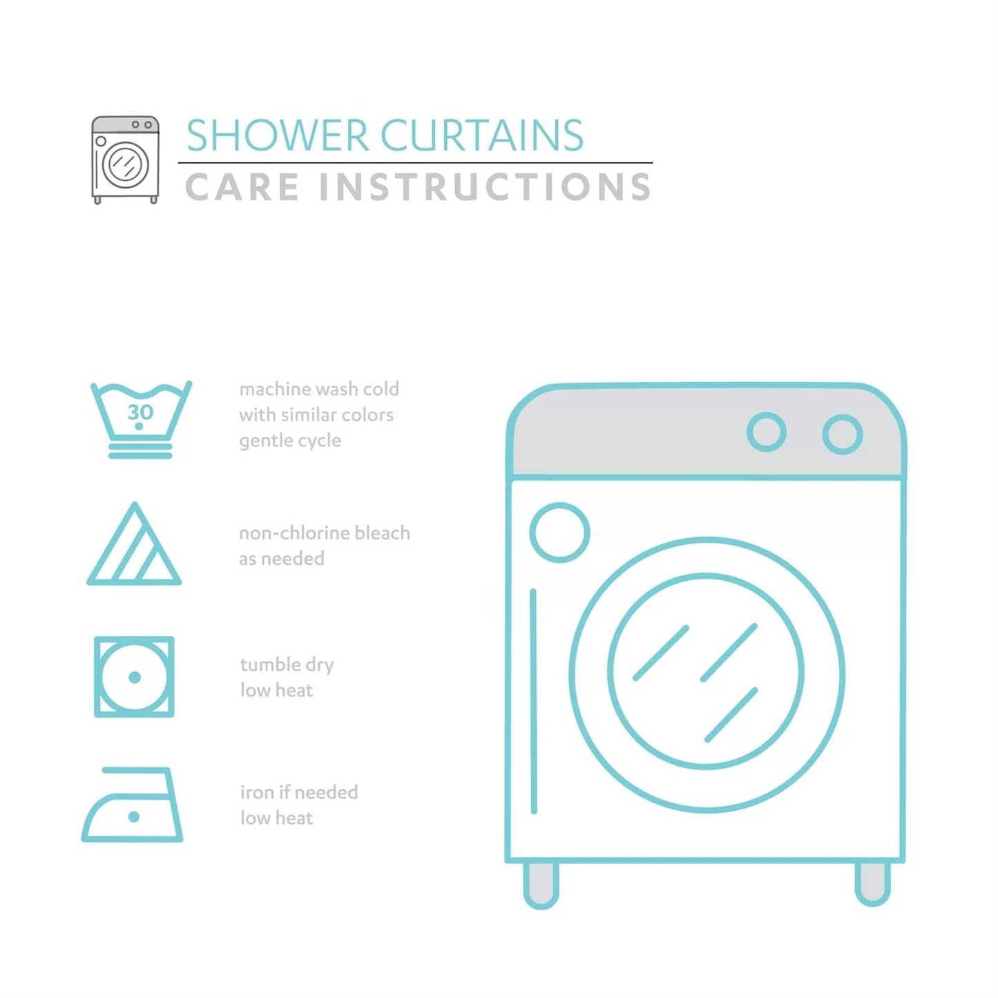 72-inch Pastel Blue Chenille Cotton Shower Curtain with Chevron Pattern