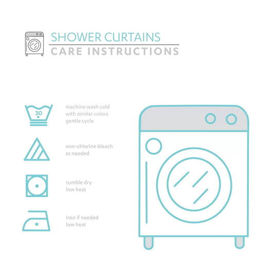 72-inch Pastel Blue Chenille Cotton Shower Curtain with Chevron Pattern